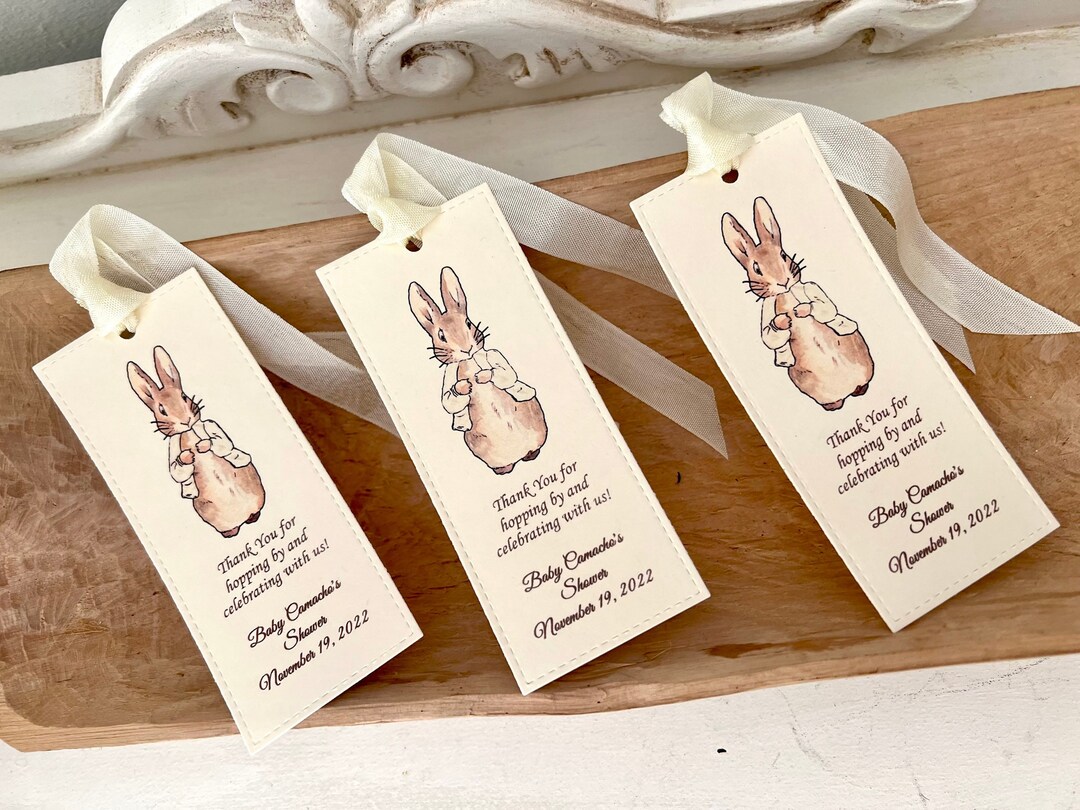 Cream Peter Rabbit Bookmark (set of 12) | Gender Neutral Shower Favor ...