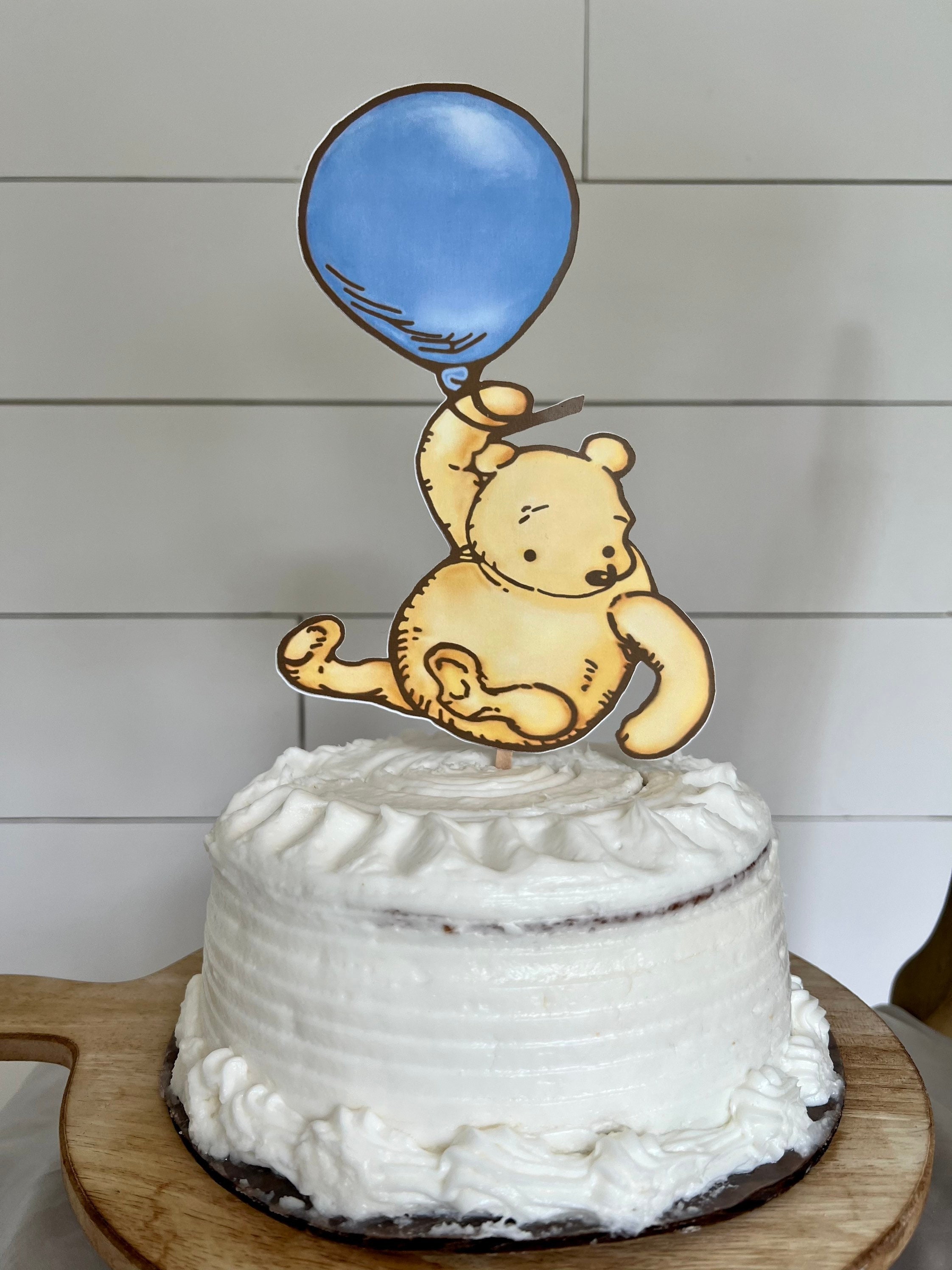 Winnie the Pooh Honey Bear Edible Cake Wrap or Oh Baby Cake Topper 