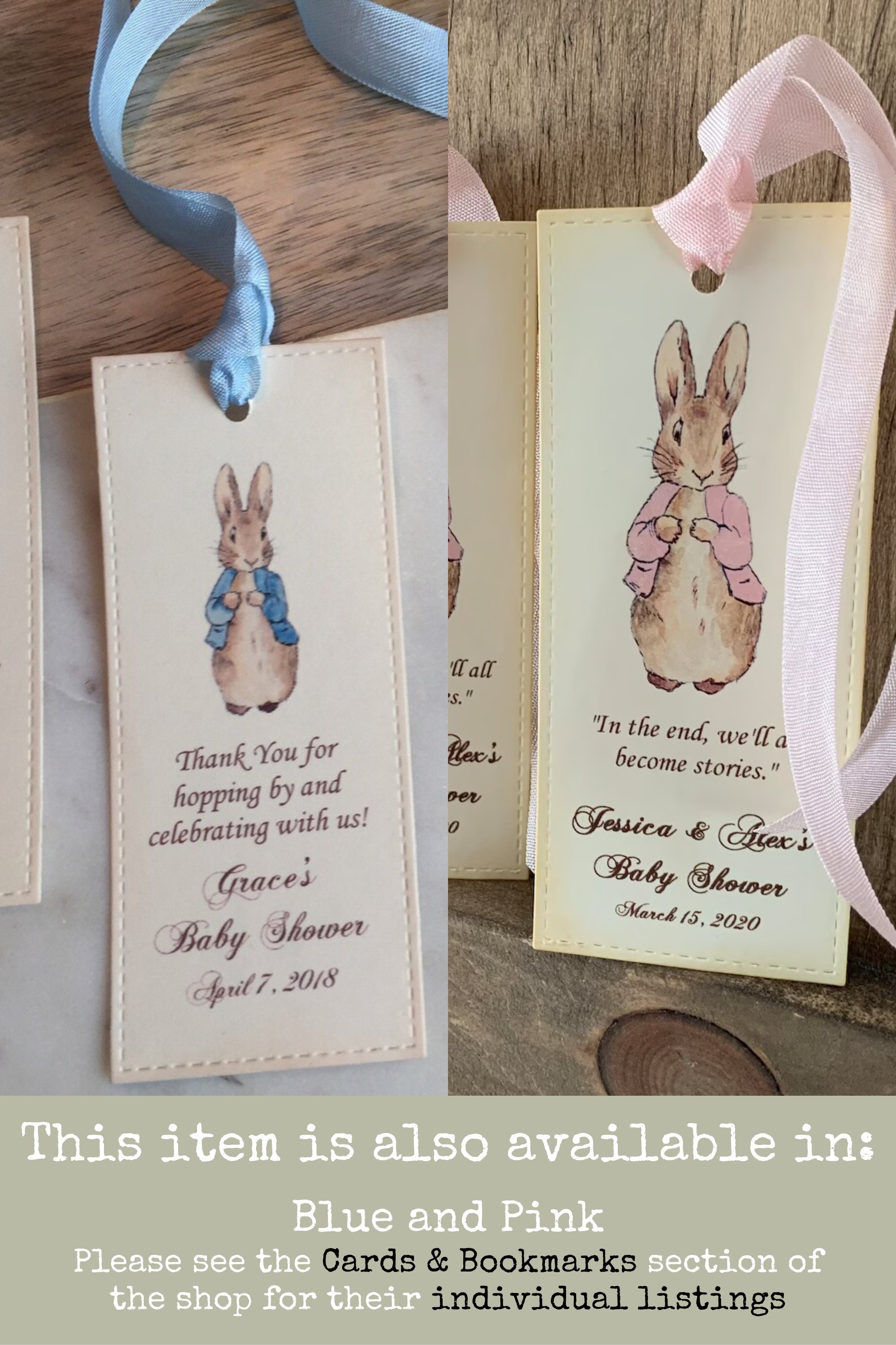 Cream Peter Rabbit Bookmark (set of 12) | Gender Neutral Shower Favor ...