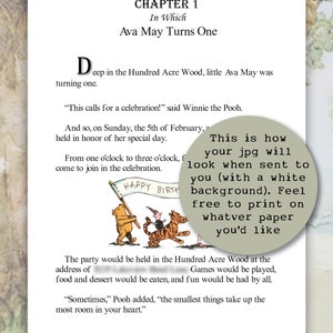 Winnie The Pooh Storybook Invitation DIGITAL DOWNLOAD Classic Winnie The Pooh Book Invite, Customized Birthday Party Invite image 2