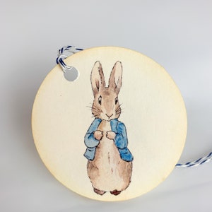 Peter Rabbit Gift Tags, Personalized Party Favor Tags..Beatrix Potter..Pink...Set of 12..Peter Rabbit Baby Shower