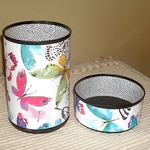 Butterfly Pencil Holder / Watercolor Butterfly Office Desk Accessories / Pencil Cup / Desk Organizer / Makeup Brush Holder   1625