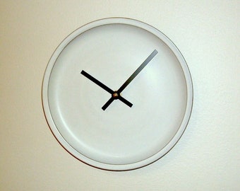 8.5 Inch Light Gray Wall Clock, NUMBERS Available, Ceramic Plate Clock, Silent Clock for Kitchen - 3231