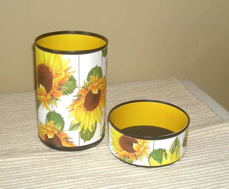 Sunflower Pencil Holder / Sunflower Office Desk Accessories / Pencil Cup / Desk Organizer / Makeup Brush Holder 1638 image 2