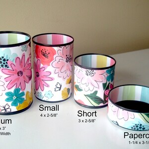 Floral Tin Can Desk Organizer, Whimsical Pencil & Brush Holder - Item ...