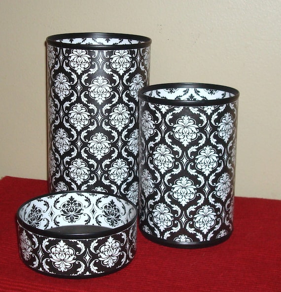 Black and White Damask Desk Accessory Set Gift for Coworker Etsy