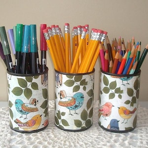 Boho Bird Desk Accessories for Women - Whimsical Pencil Holder - Fun Desk Organization - Office Decor - Dorm Decor - 1651