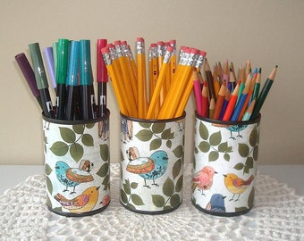 Boho Bird Desk Accessories for Women - Whimsical Pencil Holder - Fun Desk Organization - Office Decor - Dorm Decor - 1654