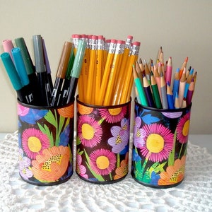 Våd Afgørelse folder Colorful Whimsical Floral Desk Accessories Cheerful Pencil - Etsy