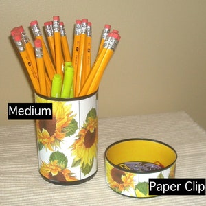 Sunflower Pencil Holder / Sunflower Office Desk Accessories / Pencil Cup / Desk Organizer / Makeup Brush Holder 1638 image 3