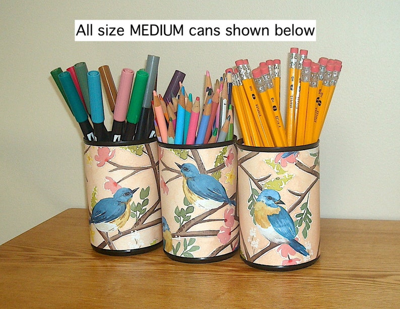 Bluebird Desk Accessories Floral Bird Pencil Holder Fun Desk Organization Office Decor Dorm Decor 1640 image 4