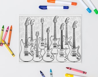 3 kolorowanki gitara
