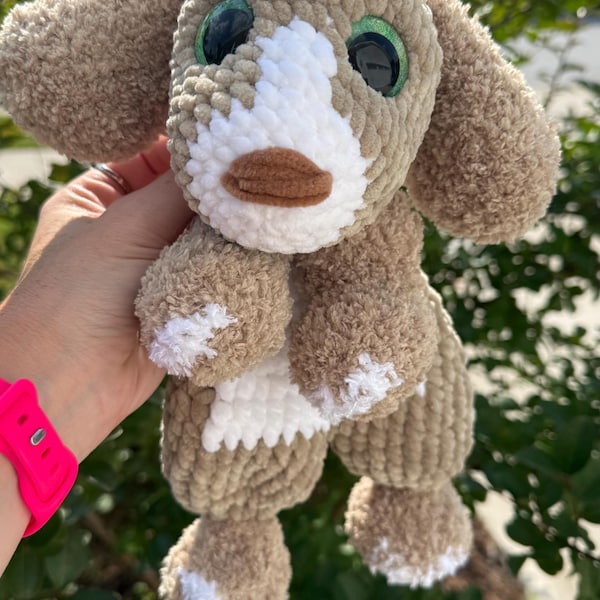 super cute custom order dog snuggler stuffed animal.Amigurumi crochet pet/ remembrance pet Custom Crochet Dog Snuggler: Stuffed Animal