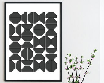 Octagon cluster, contemporary Abstract Poster pattern design