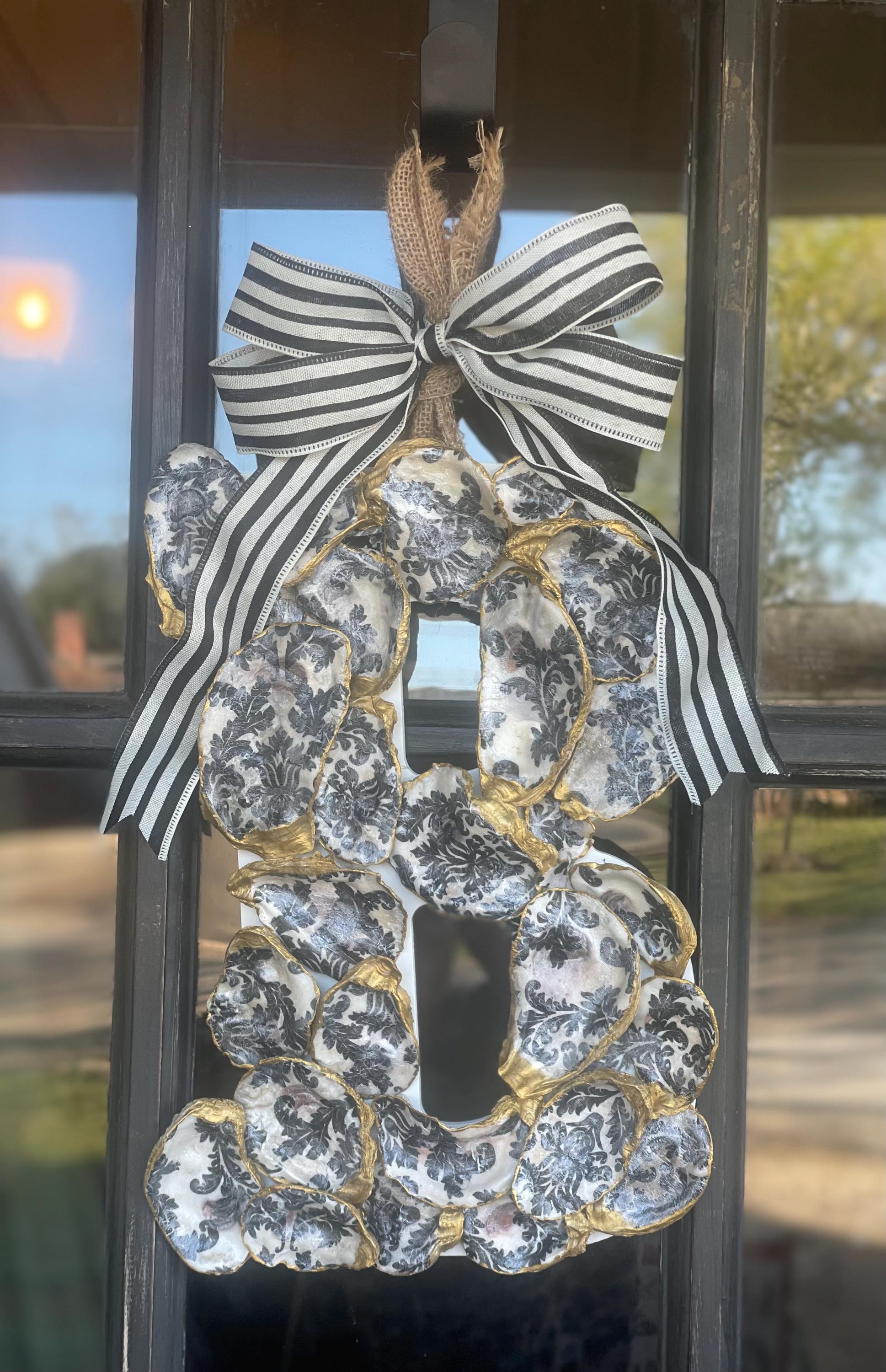 Customizable Ornate Oyster Initials