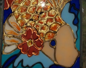 Coy Fish acrylic-stained glass window suncatcher