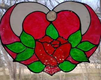 Heart with Rose Valentine's Day Cling