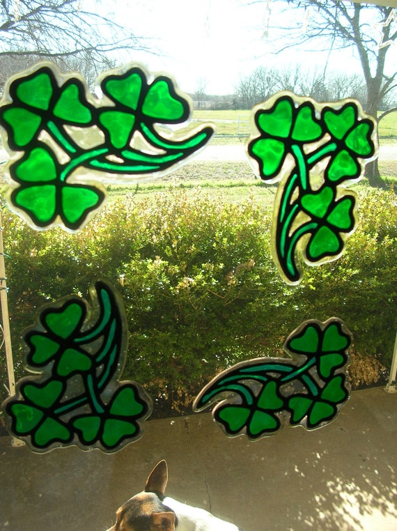 Download Lucky four leaf clover St Patricks day corner window ...