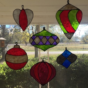Christmas Ornaments Stained Glass Cling