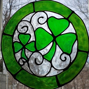 St. Patrick's Day Two Clove simulated stained glass cling