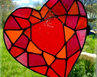 Hearts large 8 x 8 each. Stained glass window CLINGS show the love to the outside world.