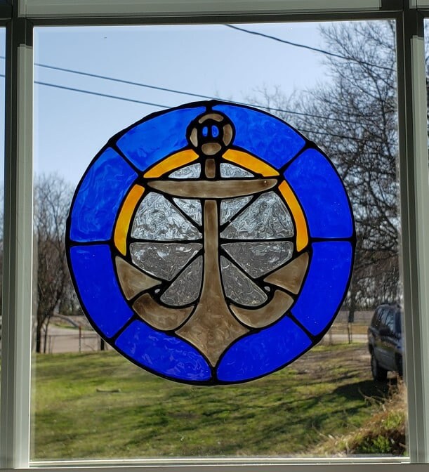 Anchor Stained glass window Cling