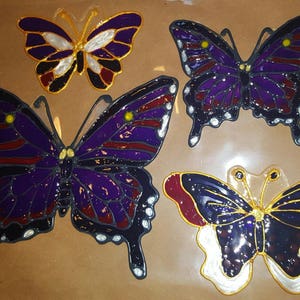 Butterflies 4 different sizes stained glass window Clings