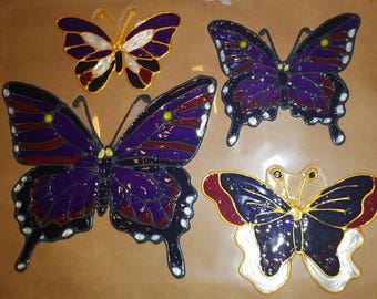 Butterflies 4 different sizes stained glass window Clings