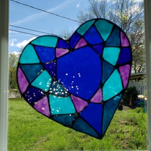 Show your love Hearts large 8 x 8 each. Stained glass window CLINGS