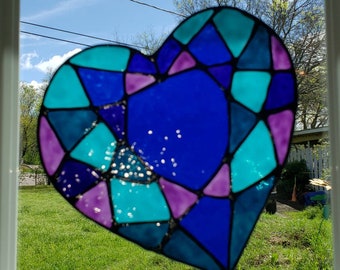 Show your love Hearts large 8 x 8 each. Stained glass window CLINGS