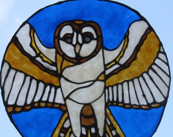 Night Owl Stained Glass Cling