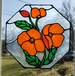 Poppies stained glass window Cling 