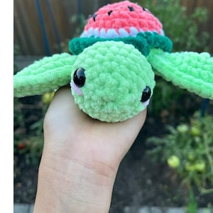 Watermelon turtle Amigurumi stuffed animal