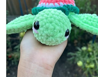 Watermelon turtle Amigurumi stuffed animal