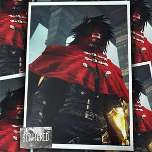 Final Fantasy 7 Vincent Valentine Poster | Final Fantasy VII poster | Final Fantasy Keychain