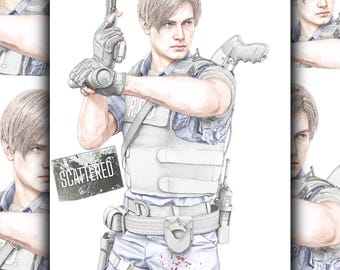 Primer día - Ilustración de línea fina de Leon Kennedy
