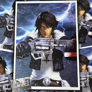 Squall Leonheart Final Fantasy 8 poster | Squall print | Final Fantasy VIII Poster | Final Fantasy 8 Print | FF8 | FFVIII Keychain