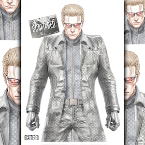 La mente maestra - Ilustración de línea fina de Albert Wesker