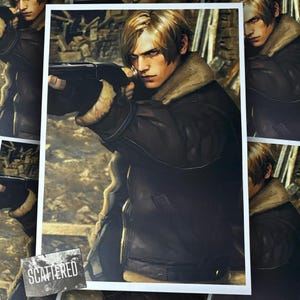 RE4 Leon Kennedy Print | Resident Evil 4 Artwork | Leon Kennedy Keychain