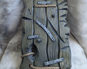 Wooden combat shield, made of foam for life-size, LARP, LARP.