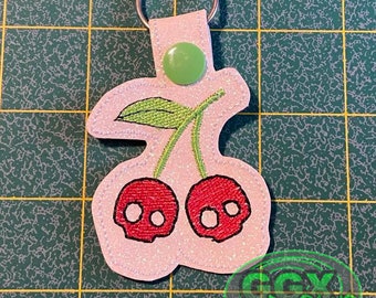 Skull Cherries Key Fob/ Bag Tag