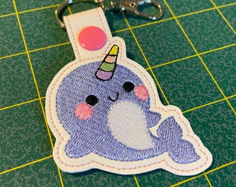 Kawaii Narwhal Key Fob