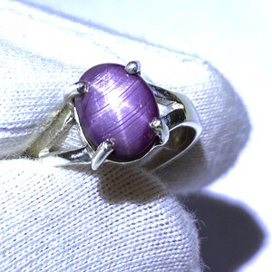 Oval Red Star Ruby Ring, 925 Sterling Silver, 9x7 mm Gemstone (Birthday Gift)