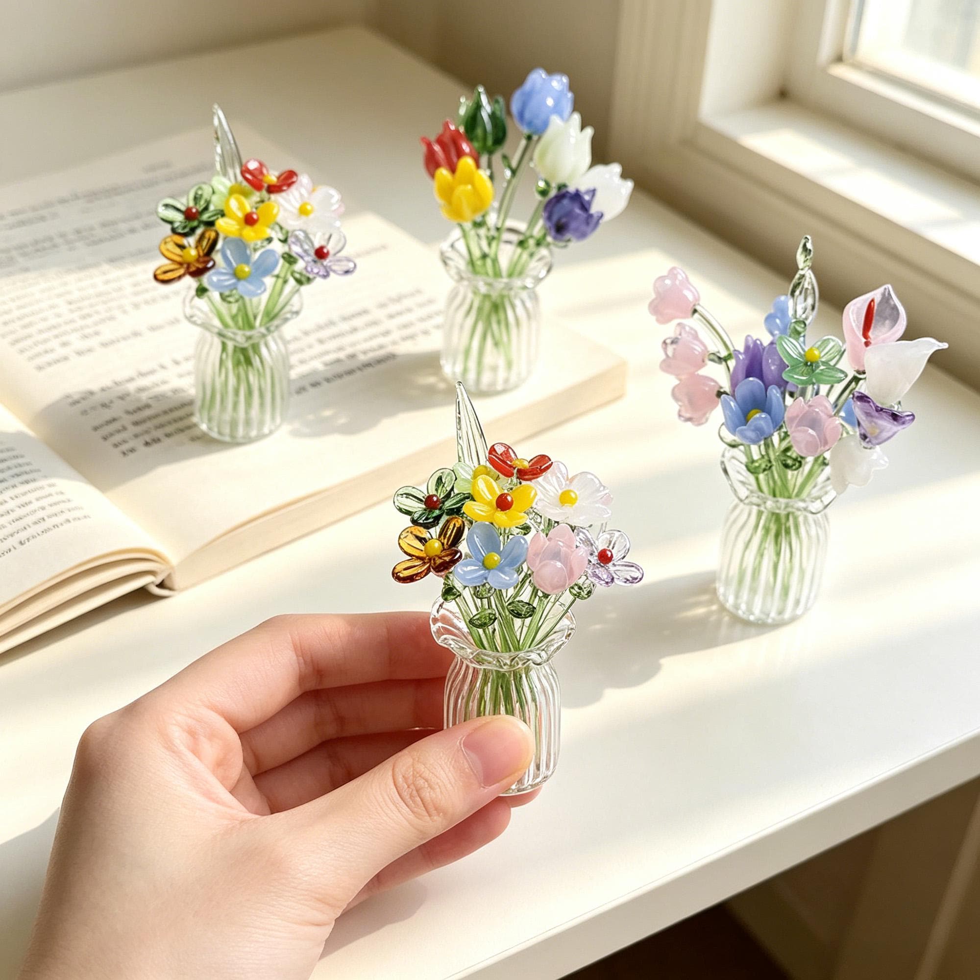 ミニガラスフラワー - Etsy 日本