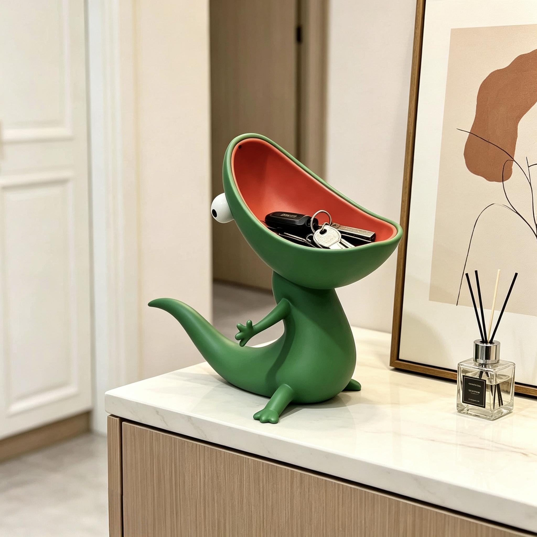 Cute Big Mouth Lizard Soap Dish,Funny Resin/3D Print Lizard Sink Holder,Multi-use Key & Candy Tray,Gift for Animal Lovers,Funky Home Accent product image