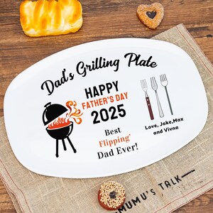 Personalized Grilling Plate For Daddy,Papa's Grilling Plate,Custom Bbq Platter,Fathers Day Gift From Kids,Daddy's Grilling Plate,Grill Gifts