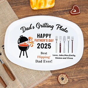 Personalized Grilling Plate For Daddy,Papa's Grilling Plate,Custom Bbq Platter,Fathers Day Gift From Kids,Daddy's Grilling Plate,Grill Gifts