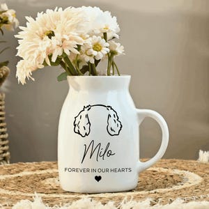 Personalized Pet Memorial Gift,Custom Dog Memorial Floral Vase,Loss Of Dog Sympathy Gift,Dog Remembrance Gift,Pet Lover Gift,Pet Owner Gifts