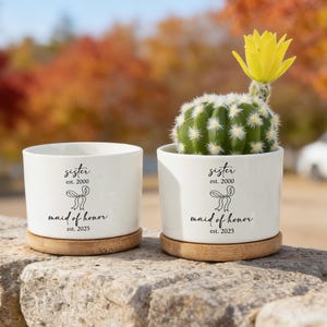 Personalized Bridesmaid Flower Pot,Maid Of Honor Proposal Gift,Wedding Gift For Sister,Moh Plant Pot,Wedding Party Gifts,Best Friend Gifts