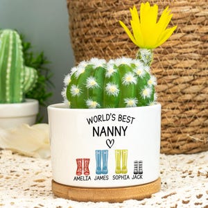 Custom Mini Plant Pot For Mom,Personalized Flower Pots With Kids Names,Grandma Gifts,Outdoor Planter,Birthday Gift,Succulent Planter